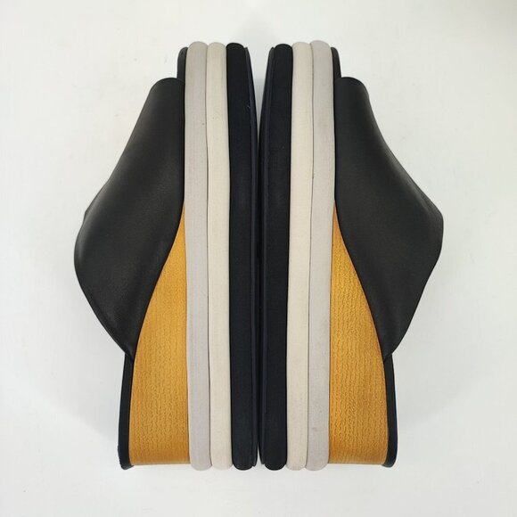 Vince Camuto Women's Pendrea Wedge Black Leather Sandal Size 8.5M - Picture 6 of 9